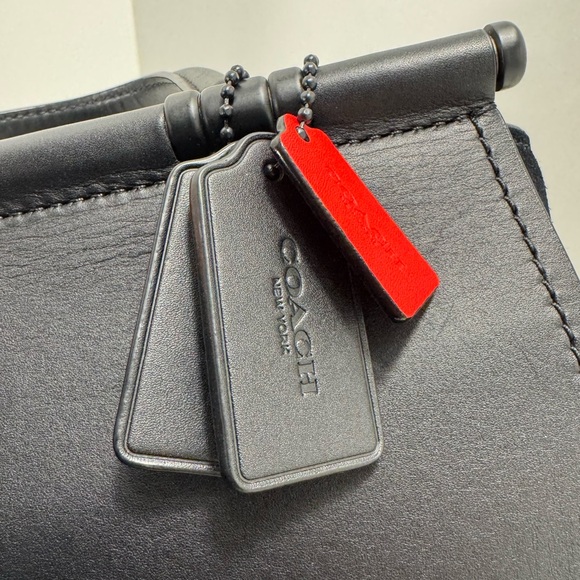 COACH Drifter Carryall in Black Leather & Jet Black Micro Wallet - Picture 10 of 15